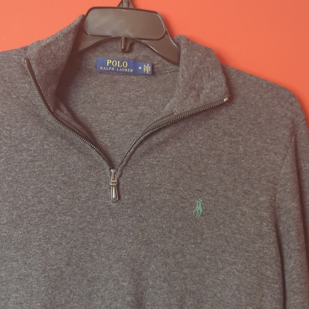 Like New Polo Tweed Like Pullover Half Zip - Picture 2 of 5